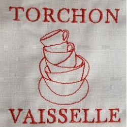 Torchon brodé maman qui déchire