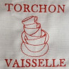 Torchon brodé Coffee cup