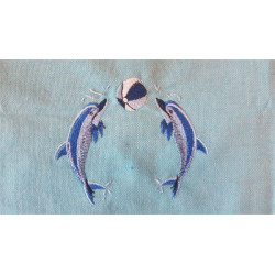 Fouta bleue brodée Dauphins (différents modèles)