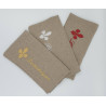 Pochette pour serviette de table fleur de lys en lin