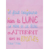 Tote bag brodé. iIl faut toujours viser la lune