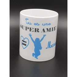 Tasse "super amie" à personnaliser