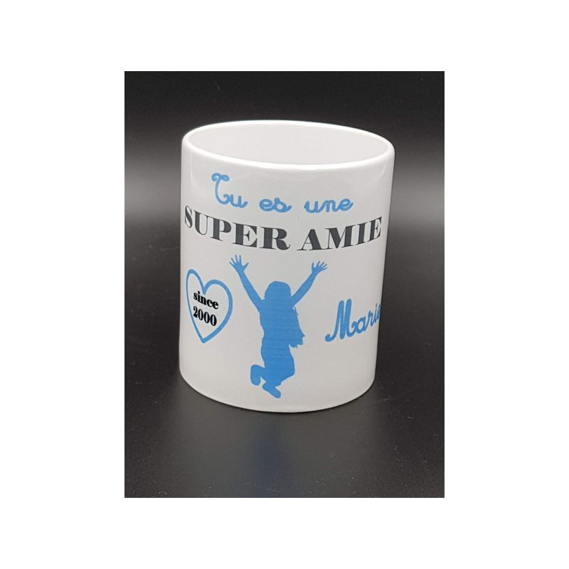 Tasse "super amie" à personnaliser