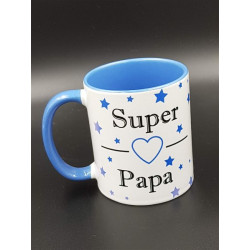 Tasse "SUPER PAPA" anse colorée