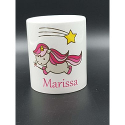 Tasse "licorne étoile prénom"