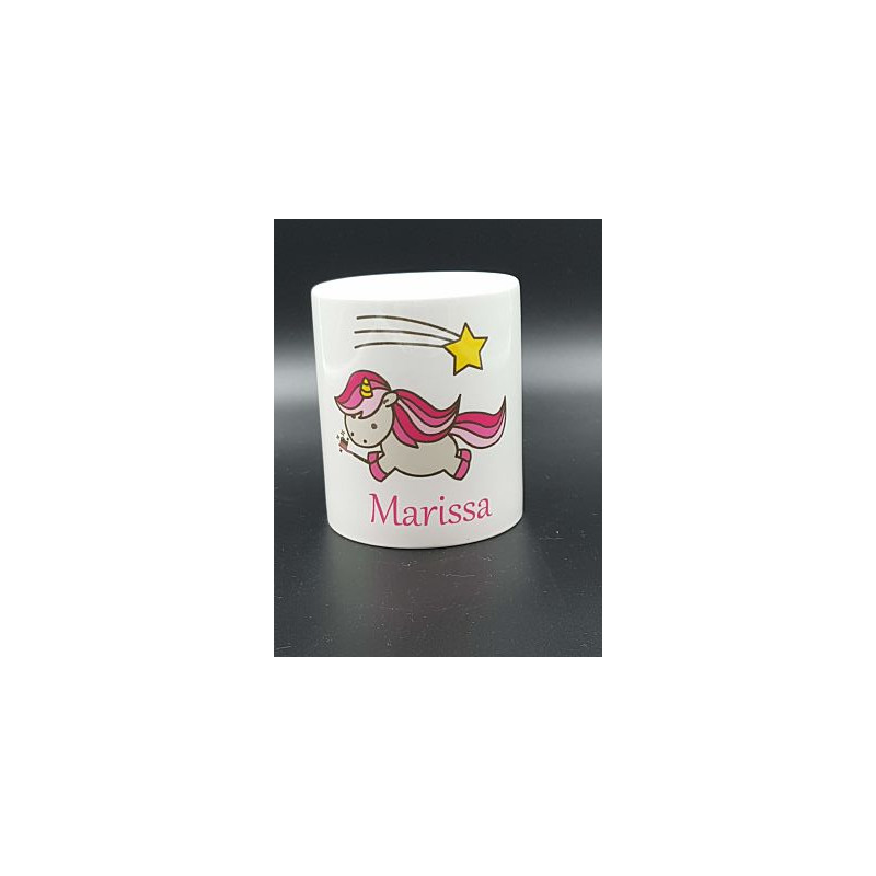 Tasse "licorne étoile prénom"