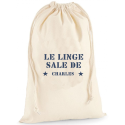 Sac à linge sale brodé