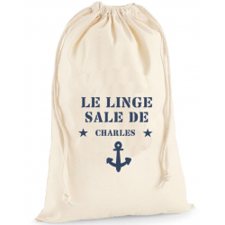 Sac à linge sale brodé ancre