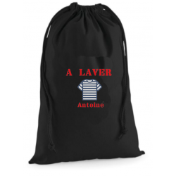 Sac à linge sale brodé T shirt rayé