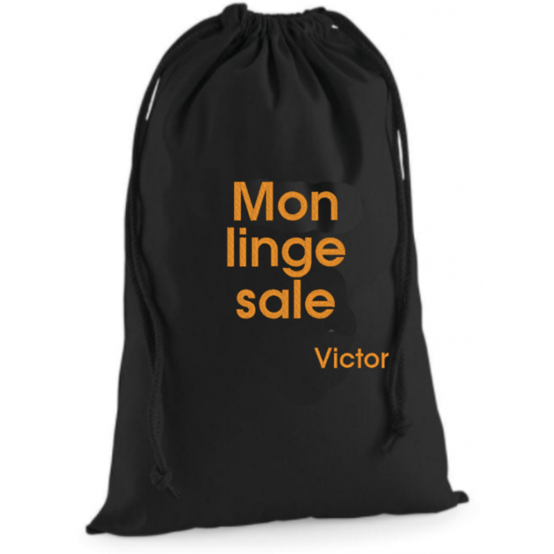 Sac de linge sale brodé personnalisé