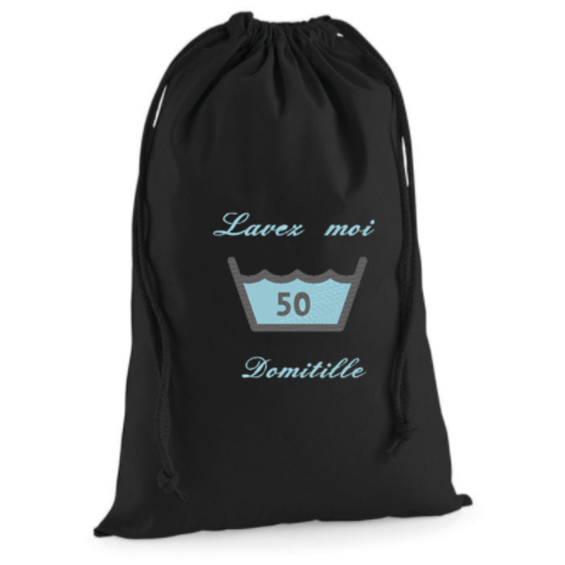 Sac à linge sale brodé Bassine