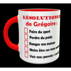 Tasse "Résolutions 2019" personnalisable