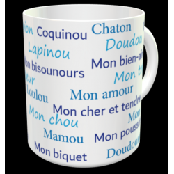 Tasse "surnoms d'amoureux personnalisable"