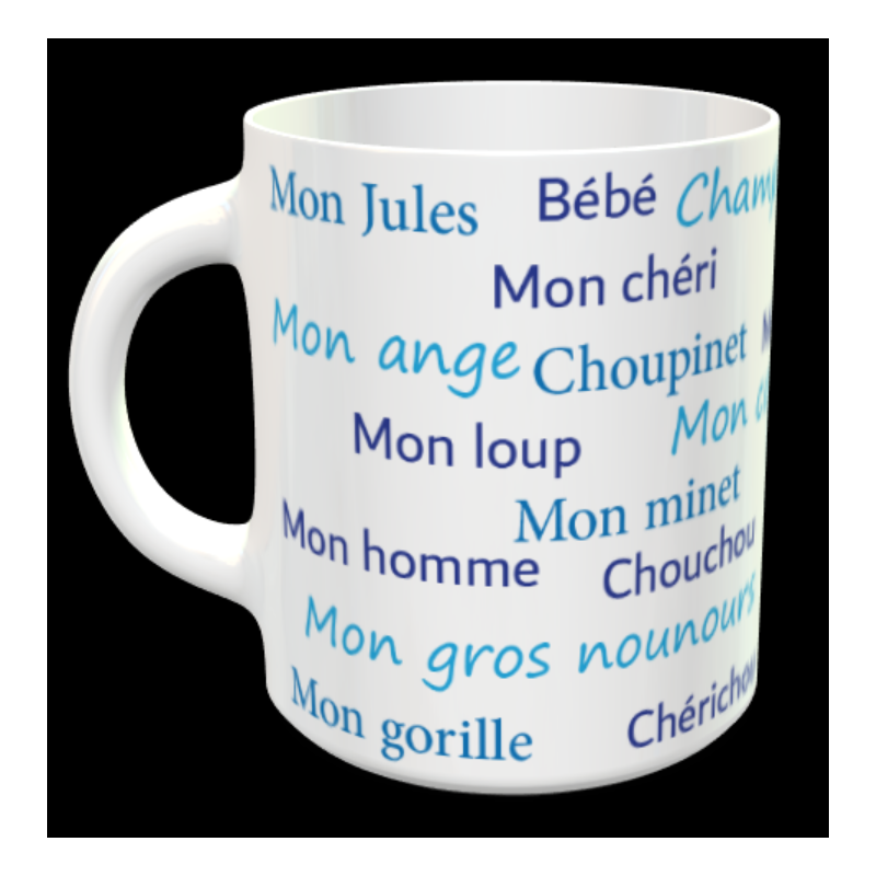 Tasse "surnoms d'amoureux personnalisable"