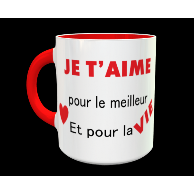 Tasse "Je t'aime pour la vie, personnalisable"