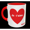 Tasse "Je t'aime - Coeur rouge - personnalisable"