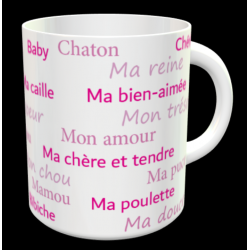 Tasse "surnoms d'amoureuse personnalisable"