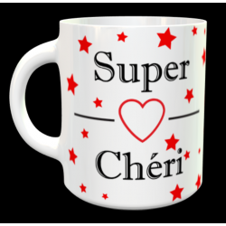 Tasse "Super chéri rouge personnalisable"