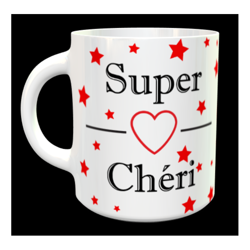 Tasse "Super chéri rouge personnalisable"