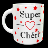 Tasse "Super chéri rouge personnalisable"