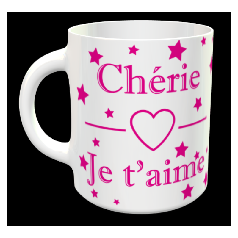 Tasse "Chérie Je t'aime" personnalisable