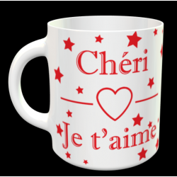 Tasse "Chéri Je t'aime" personnalisable