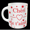 Tasse "Chéri Je t'aime" personnalisable