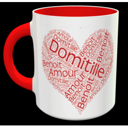 Tasse "Coeur Prénoms personnalisable"