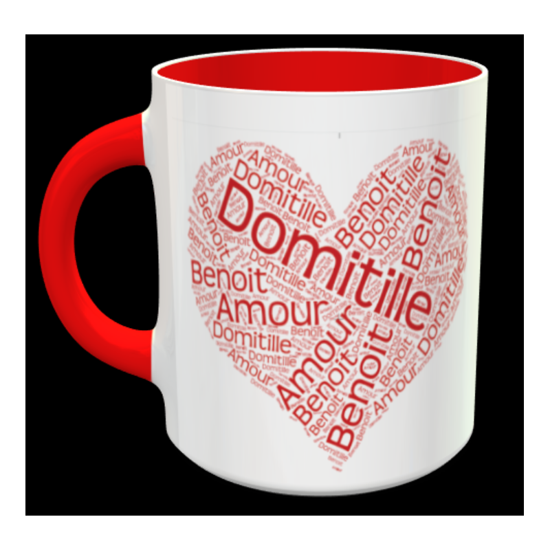 Tasse "Coeur Prénoms personnalisable"