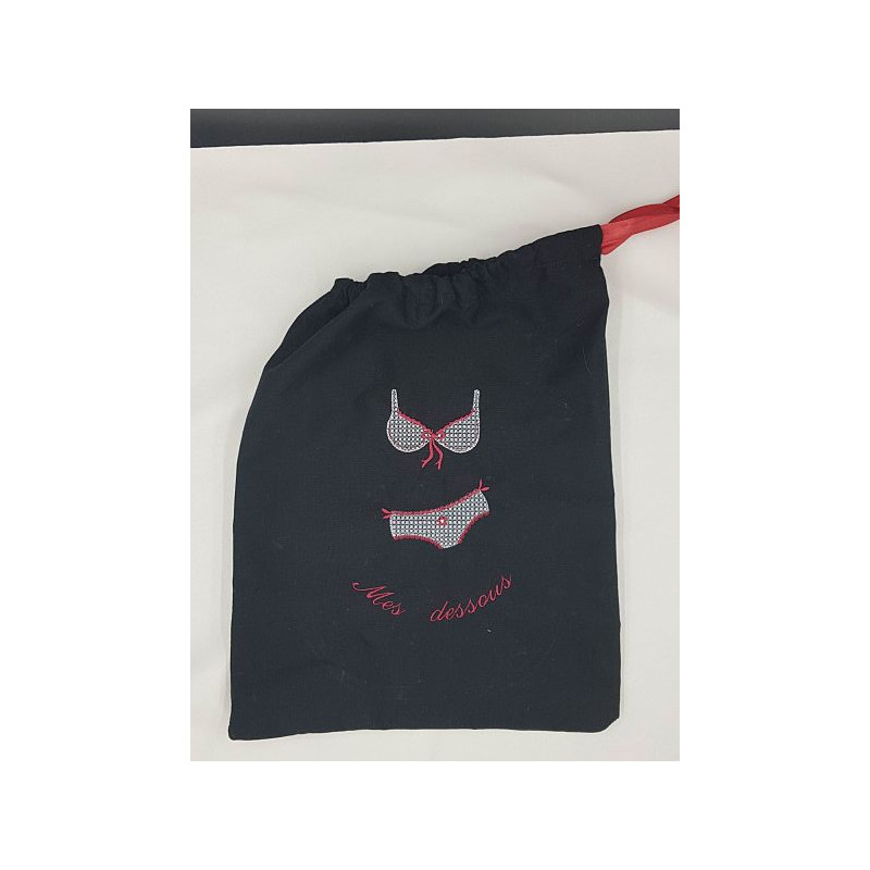 Sac noir à dessous dentelle personnalisable