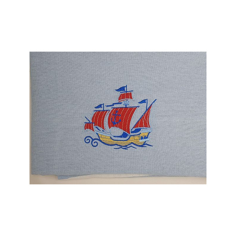 Fouta brodée Bateau de pirates