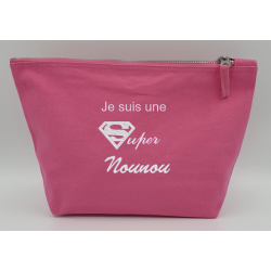 Pochette, trousse de toilette, voyage, fête, anniversaire, rentrée, vacances, naissance, cadeau personnalisé, personnalisé, brod