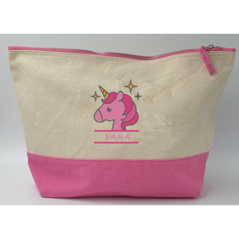 Pochette trousse licorne personnalisable