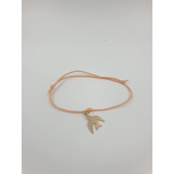 Bracelet cordon avec pendentif colombe