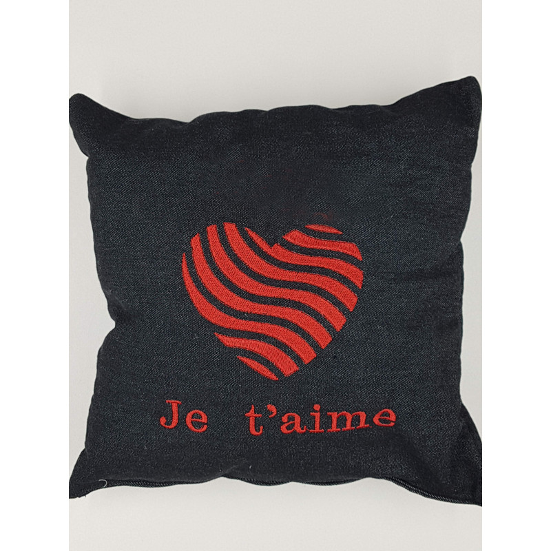 Coussin "Saint Valentin" noir