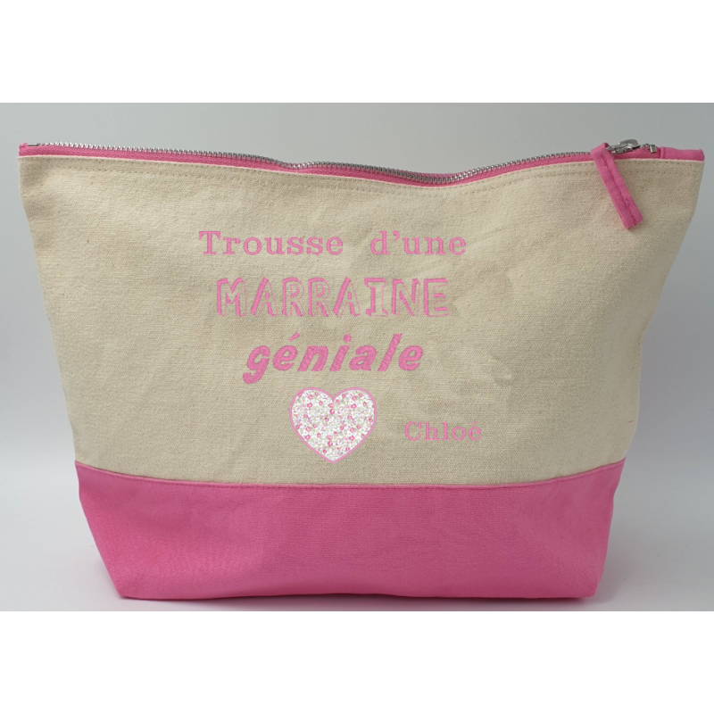 Trousse, pochette, liberty, fleurs, pratique, anniversaire, fête, vacances, rentrée, naissance, cadeau, personnalisé, cadeau per