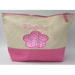 Trousse, pochette, liberty, fleurs, pratique, anniversaire, fête, vacances, rentrée, naissance, cadeau, personnalisé, cadeau per