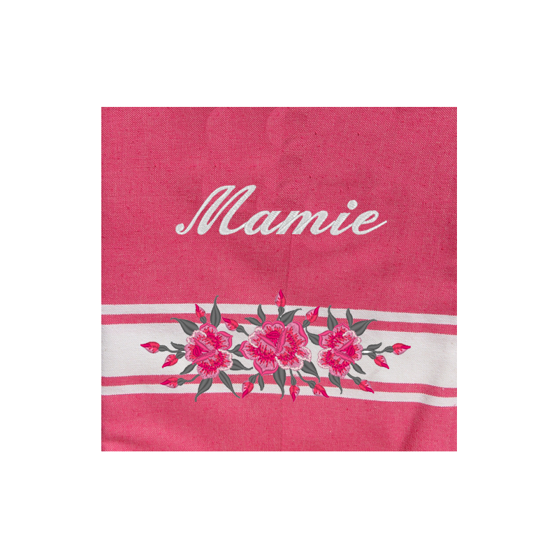 Fouta mamie avec des roses