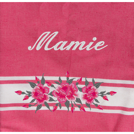 Fouta mamie avec des roses