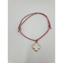 Bracelet cordon avec pendentif croix arrondie