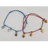 Bracelet cordon avec des étoiles dorées