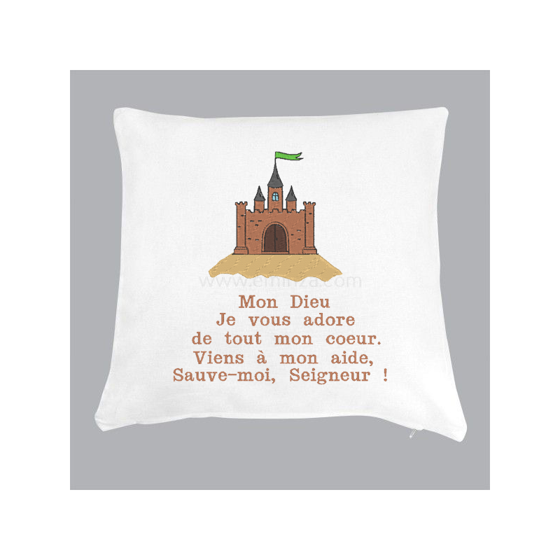 Coussin brodé citadelle