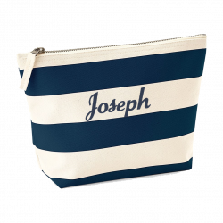 Trousse rayée brodée modèle Joseph