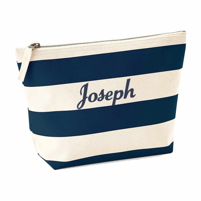 Trousse rayée brodée modèle Joseph