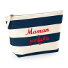 Trousse rayée brodée mademoiselle Unique