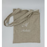 Tote bag en lin brodé