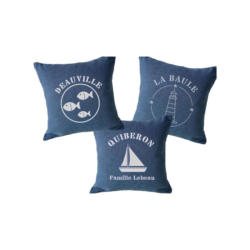 Coussin en jean personnalisé