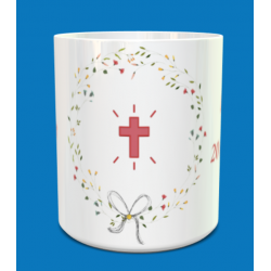 Tasse communion fleurs personnalisable