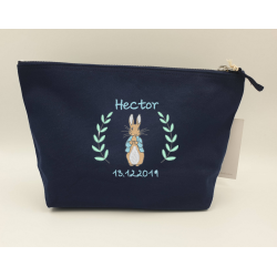 PETER RABBIT, Pochette, trousse de toilette, voyage, fête, anniversaire, rentrée, vacances, naissance, cadeau personnalisé, pers