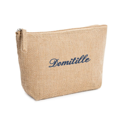 Trousse en toile de jute brodé